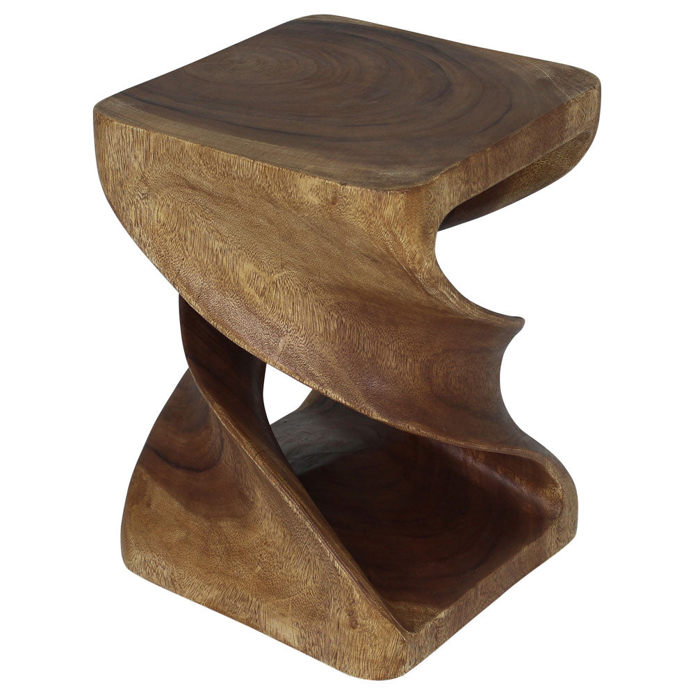 Haussmann Double Twist Solid Wood End Table - 15 x 15 x 20 in - Walnut