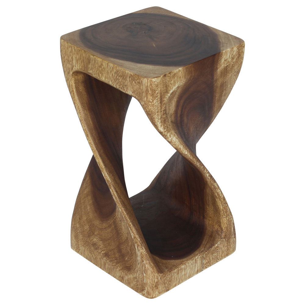 Haussmann Original Twist Solid Wood End Table - 10 x 10 x 18 in - Walnut