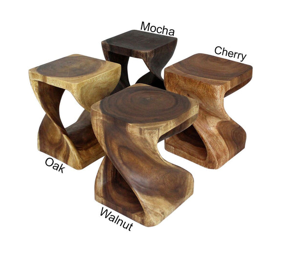 Haussmann Original Twist Pedestal Side Table, Mocha, 15 x 15 x 20 in H