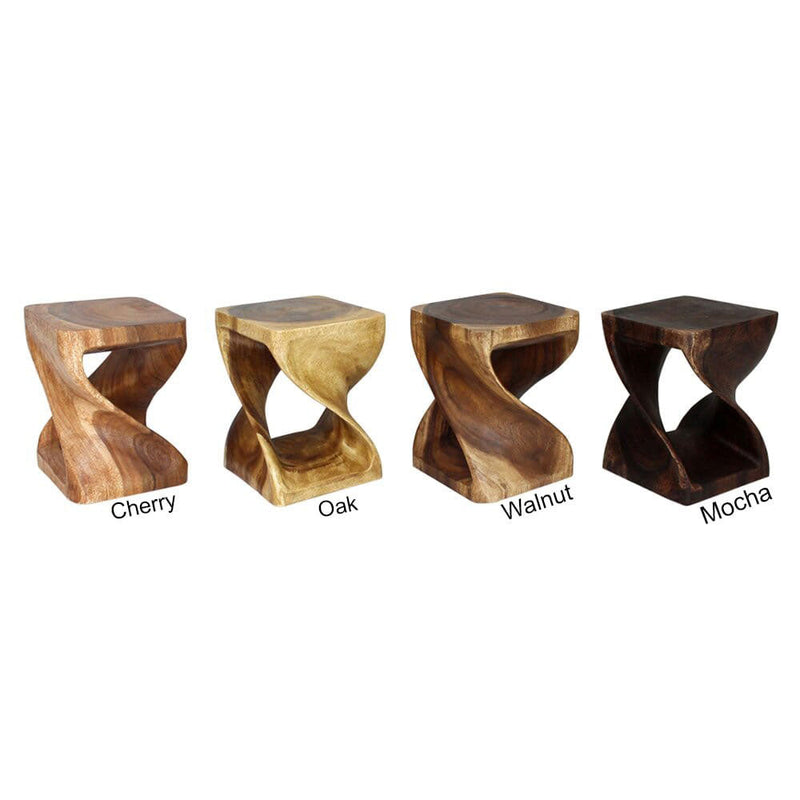 Haussmann Original Twist Pedestal Side Table, Cherry, 15 x 15 x 20 in H