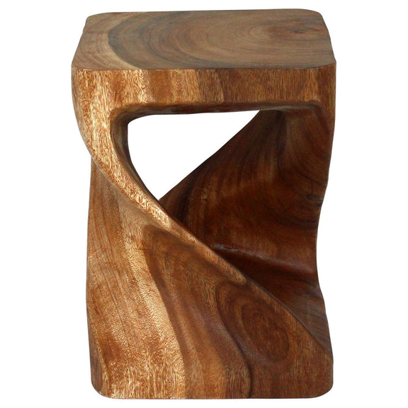 Haussmann Original Twist Pedestal Side Table, Cherry, 15 x 15 x 20 in H