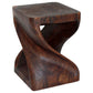 Haussmann Original Twist Pedestal Side Table, Mocha, 15 x 15 x 20 in H