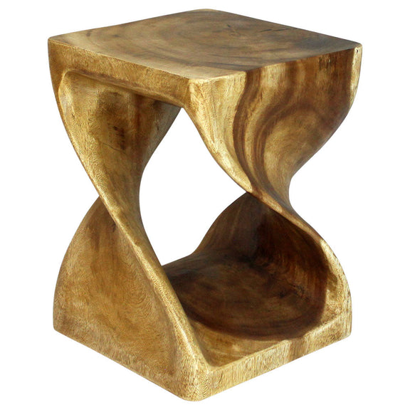 Haussmann Original Twist Solid Wood End Table - 15 x 15 x 20 in - Oak