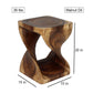 Haussmann Original Twist Pedestal Side Table, Walnut, 15 x 15 x 20 in H, dimensions
