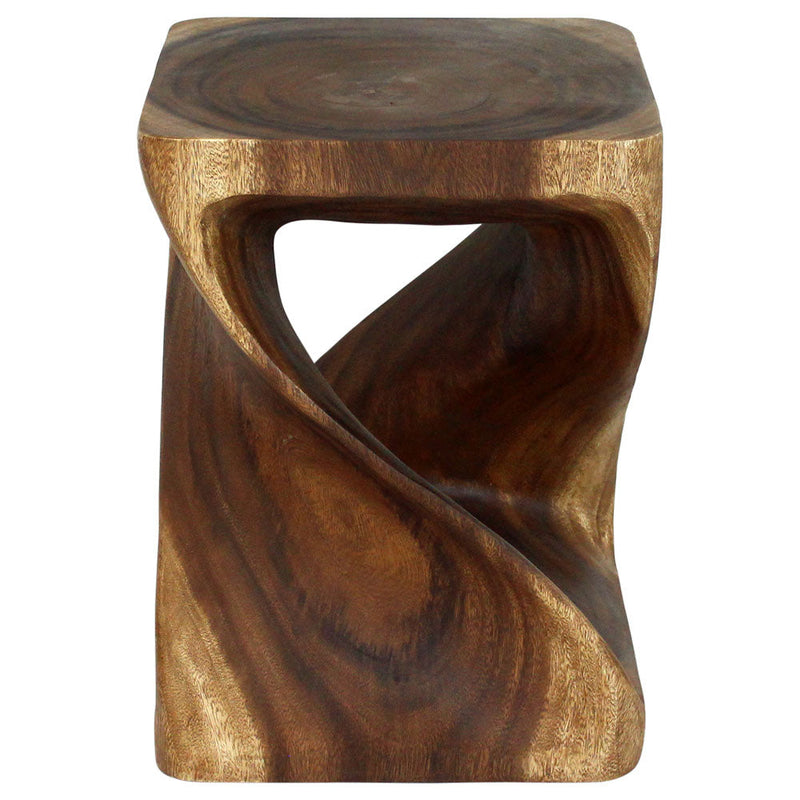Haussmann Original Twist Pedestal Side Table, Walnut, 15 x 15 x 20 in H