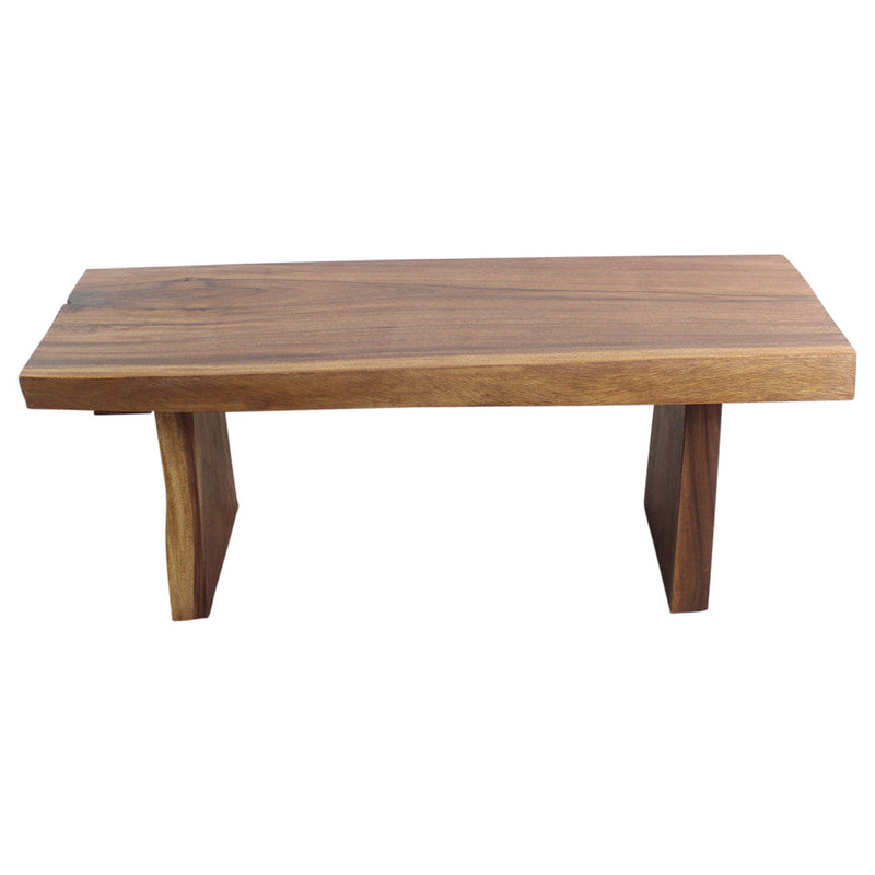 Haussmann Live-Edge Solid Wood Bench - 48 in L x 17-20 in W (live edge) x 18 in H - Walnut