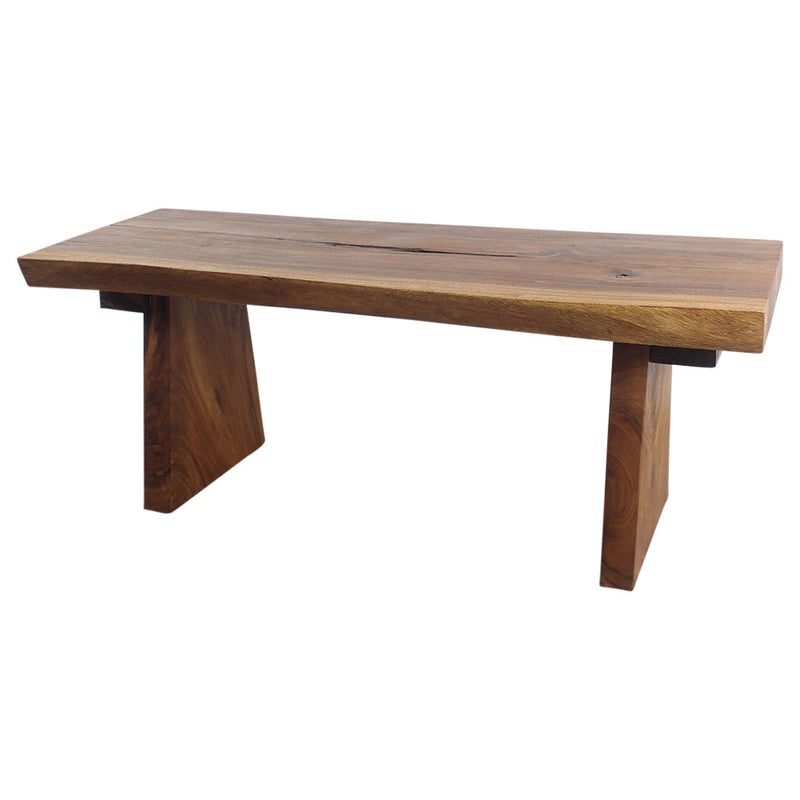 Haussmann Live Edge Solid Wood Bench, Walnut, 48 x 18 x 18 in H