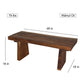 Walnut Natural Edge bench dimension guide, 48 inches long, approximately 18 inches high