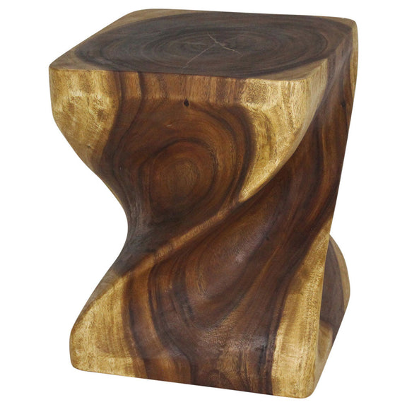 Haussmann Big Twist Solid Wood End Table - 16 x 16 x 20 in - Oak
