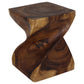 Haussmann Big Twist Solid Wood End Table - 16 x 16 x 20 in - Walnut