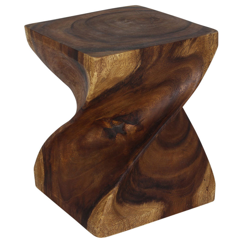 Haussmann Big Twist Solid Wood End Table - 16 x 16 x 20 in - Walnut