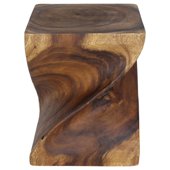 Haussmann Big Twist Pedestal Table, Walnut, 16 x 16 x 20 in H