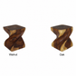 Haussmann Big Twist 16-inch square end tables in Walnut and Oak finishes