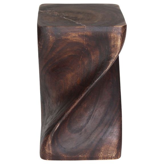 Haussmann Big Twist Pedestal Table, Mocha, 12 x 12 x 20 in H