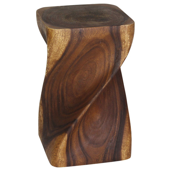Haussmann Big Twist Pedestal Table, Walnut, 12 x 12 x 20 in H