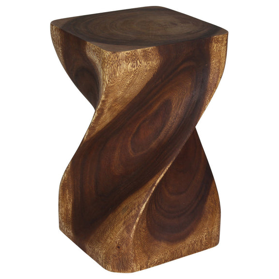 Haussmann Big Twist Pedestal Table, Walnut, 12 x 12 x 20 in H