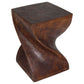 Haussmann Big Twist Pedestal Table, Mocha, 14 x 14 x 20 in H
