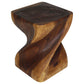 Haussmann Big Twist Solid Wood End Table - 14 x 14 x 20 in - Walnut