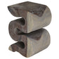Haussmann Big Wave hand-carved wood end table, Agate Grey, 12 x 14 x 20 in H