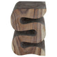 Haussmann Big Wave hand-carved wood end table, Agate Grey, 14 x 14 x 20 in H