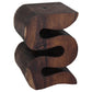 Haussmann Big Wave hand-carved wood end table, Mocha, 14 x 14 x 20 in H