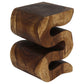 Haussmann Big Wave hand-carved wood end table, Walnut, 14 x 14 x 20 in H