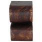 Haussmann Big Wave hand-carved wood end table, Mocha, 12 x 14 x 20 in H