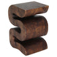 Haussmann Big Wave Solid Wood End Table - 12 x 14 x 20 in - Mocha