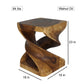 Size diagram for Double Twist end table, 18 x 18-inch square top and 23-inch height
