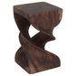 Haussmann Double Twist Solid Wood End Table - 12 x 12 x 20 in - Mocha