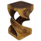 Haussmann Double Twist Pedestal Side Table, Oak, 12 x 12 x 20 in H