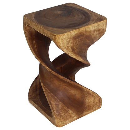 Haussmann Double Twist Solid Wood End Table - 12 x 12 x 20 in - Walnut