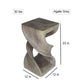 Haussmann Double Twist Pedestal Side Table, Agate Grey, 12 x 12 x 23 in H, dimensions