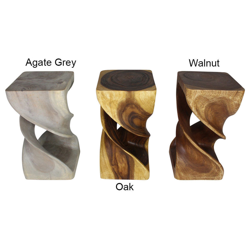 Haussmann Double Twist end tables, 12 x 12 x 23 in H, finish comparison