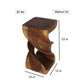Haussmann Double Twist Pedestal Side Table, Walnut, 12 x 12 x 23 in H, dimensions