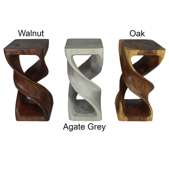 Haussmann Double Twist end tables, 12 x 12 x 26 in H, finish comparison