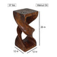 Haussmann Double Twist Pedestal Side Table, Walnut, 12 x 12 x 26 in H, dimensions