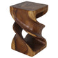 Haussmann Double Twist Pedestal Side Table, Walnut, 14 x 14 x 23 in H
