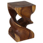 Haussmann Double Twist Pedestal Side Table, Walnut, 14 x 14 x 23 in H