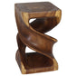 Haussmann Double Twist Pedestal Side Table, Walnut, 14 x 14 x 23 in H