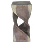 Haussmann Double Twist Solid Wood End Table - 14 x 14 x 30 in - Agate Grey