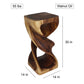 Haussmann Double Twist Pedestal Side Table, Walnut, 14 x 14 x 30 in H, dimensions