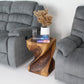 Haussmann Big Twist Pedestal Table, Walnut, 14 x 14 x 20 in H