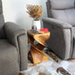 Haussmann Double Twist Solid Wood End Table - 12 x 12 x 20 in - Walnut