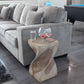 Haussmann Big Twist Pedestal Table, Agate Grey, 12 x 12 x 20 in H