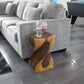 Haussmann Big Twist Pedestal Table, Oak, 12 x 12 x 20 in H
