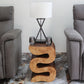 Haussmann Big Wave hand-carved wood end table, Walnut, 14 x 14 x 20 in H