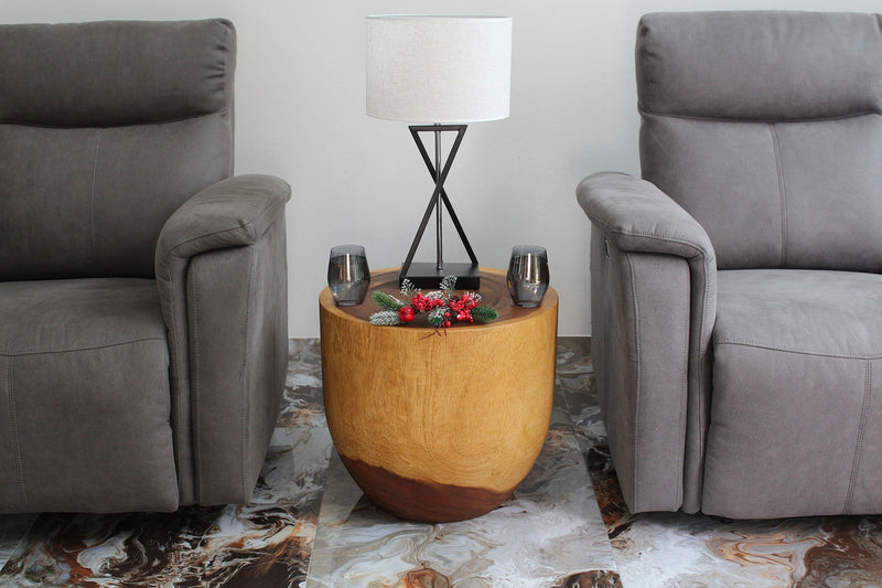Haussmann Barrel Drum 20 in DIA x 18 in H Oak — lifestyle