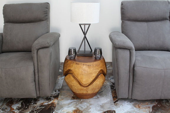 Haussmann Puzzle Drum 18 in DIA x 18 in H Walnut — lifestyle