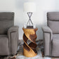 Haussmann Round Double Twist Pedestal Side Table, Walnut, 14 in dia x 26 in H